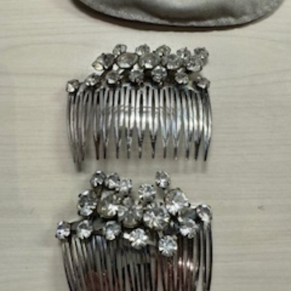 Pair of  silver and rhinestone hair combs purchased from Zitomers main image 3